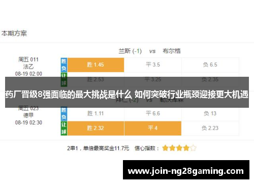 药厂晋级8强面临的最大挑战是什么 如何突破行业瓶颈迎接更大机遇